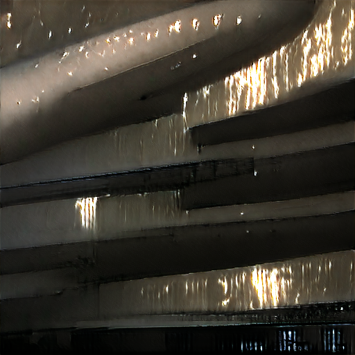 sunlight floods into the abandoned parking structure