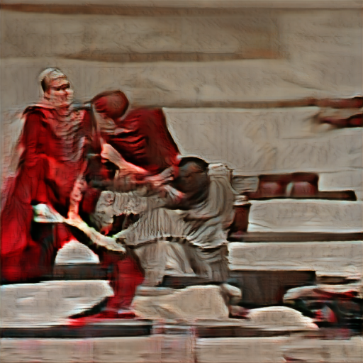 Brutus stabbing Julius Caesar in the senate chambers