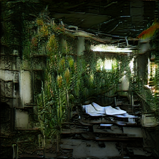 a hospital. Dilapidated and abandoned, overrun by vegetation
